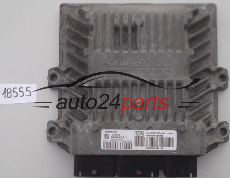 KOMPUTER STEROWNIK SILNIKA PEUGEOT CITROEN 2.0 HDI 5WS40612B-T, 5WS40612BT, SW9664626680, HW966164218, SID803A