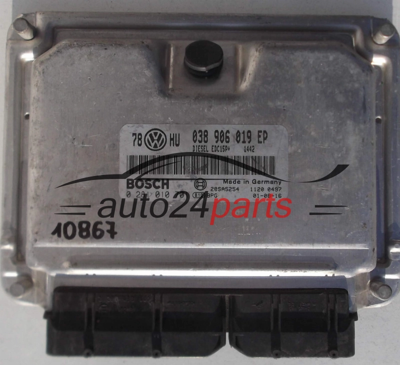 KOMPUTER STEROWNIK SILNIKA VW VOLKSWAGEN PASSAT 1.9 TDI AVF 038 906 019 EP, 038906019EP, BOSCH 0 281 010 701, 0281010701, 28SA5254