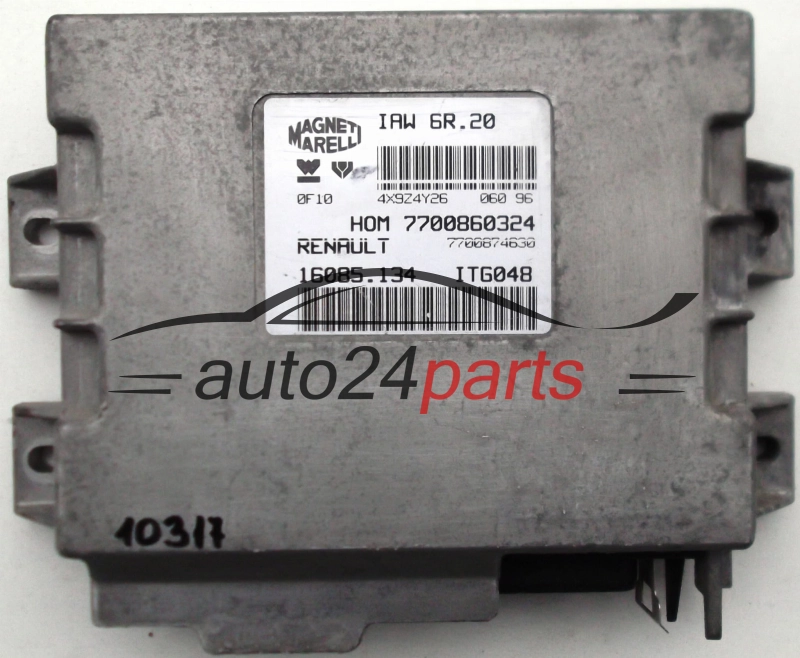 KOMPUTER STEROWNIK SILNIKA RENAULT TWINGO, CLIO 1.2, MAGNETI MARELLI IAW 6R.20, IAW6R20, HOM 7700860324, 7700874630, 16085.134, 16085134