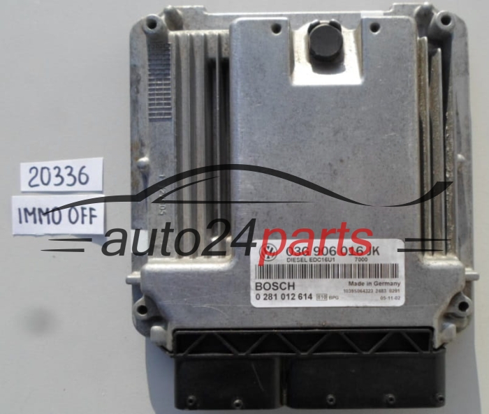 KOMPUTER STEROWNIK SILNIKA VW VOLKSWAGEN JETTA 1.9 TDI BOSCH 0 281 012 614 , 0281012614, 03G 906 016 JK, 03G906016JK