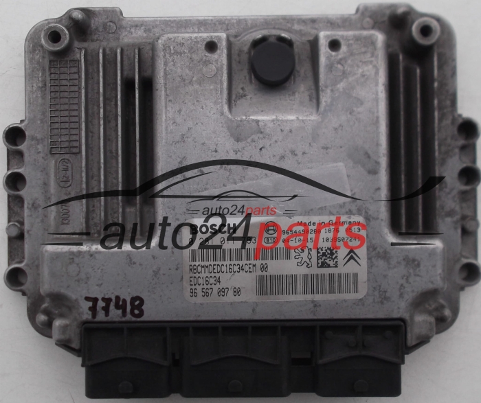 MOTORSTEUERGERÄT ECU STEUERGERAT PEUGEOT 206 2.0 HDI BOSCH 0 281 011 783, 0281011783, 96 567 097 80, 9656709780, 9654490280, 1039S07241, EDC16C34 