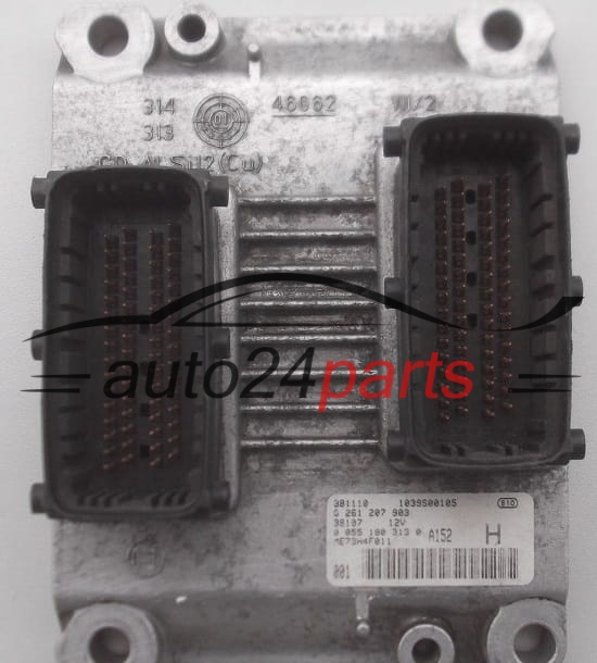 MOTORSTEUERGERÄT ECU STEUERGERÄT FIAT PUNTO 1.2 16V BOSCH 0261207903, 0 261 207 903, 1039S00105, ME73H4F011, 00551803130, 0 055 180 313 0, 551803130