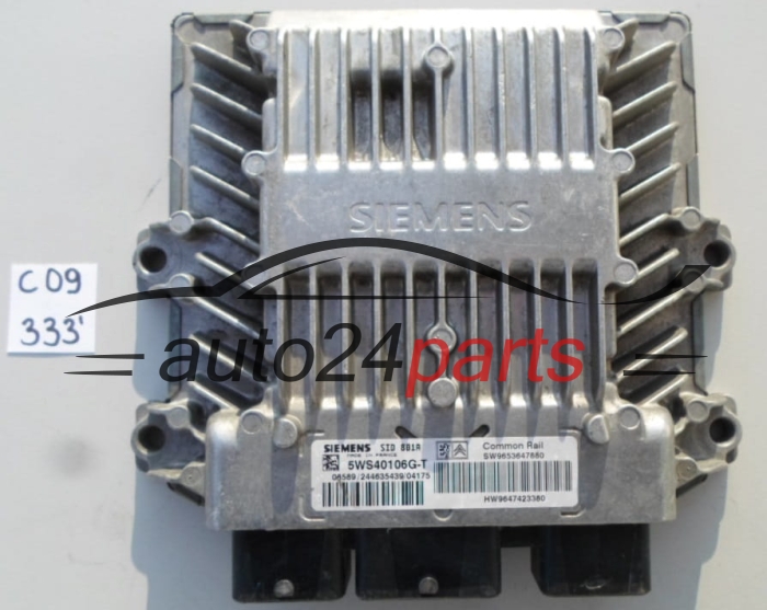 KOMPUTER STEROWNIK SILNIKA CITROEN PEUGEOT 5WS40106G-T, 5WS40106GT, SW9653647880 HW9647423380, SID801A 
