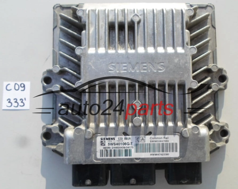 KOMPUTER STEROWNIK SILNIKA CITROEN PEUGEOT 5WS40106G-T, 5WS40106GT, SW9653647880 HW9647423380, SID801A 