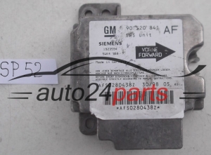 AIRBAG STEUERGERAT OPEL ASTRA G ZAFIRA A 90520841 AF, 90 520 841 AF, 9117205, 6237758, 62 37 758, SIEMENS 1923594 5WK4168 , 5WK4168