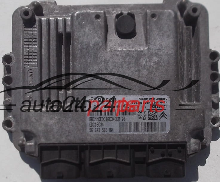 ECU CENTRALITA DE MOTOR PEUGEOT PARTNER CITROEN JUMPY FIAT SCUDO 1.6 HDI BOSCH 0 281 013 869, 0281013869, 96 643 569 80, 9664356980, 9653958980, EDC16C34