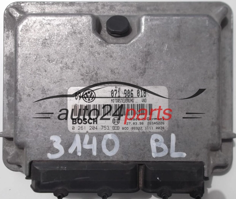 KOMPUTER STEROWNIK SILNIKA VW VOLKSWAGEN GOLF 2,3 V5 VR5 071 906 018, 071906018, BOSCH 0 261 204 753, 0261204753, MOTORSTEUERUNG U03 26SA5226