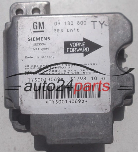 CENTRALITA AIRBAG MÓDULO DE CONTROL  OPEL VECTRA B GM 09 180 800 TY SIEMENS 5WK42904