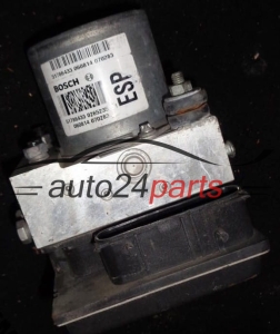 POMPE HYDRAULIQUE ET CALCULATEUR d'ABS FIAT GRANDE PUNTO BOSCH 0 265 235 231, 0265235231, 51786433, 0 265 950 628, 0265950628 