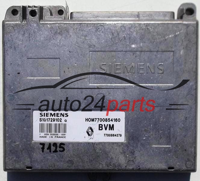 CALCULATEUR MOTEUR RENAULT CLIO 1.4 SIEMENS S101729102 G, S101729102G, HOM7700854160, 7700864279