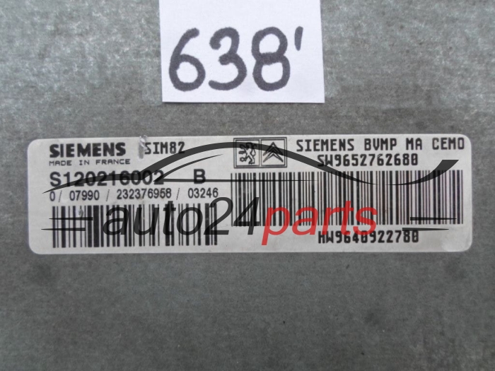 STEROWNIK SKRZYNI AUTOMATYCZNEJ CITROEN PEUGEOT S120216002B, HW 9640922780, SW 9652762680