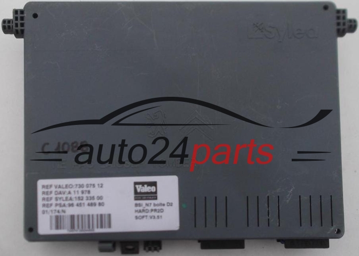 CENTRALKA MODUL BSI CITROEN PEUGEOT VALEO 730 075 12