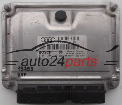 KOMPUTER STEROWNIK SILNIKA AUDI S3 1.8 T BOSCH 0261 206 796, 0261206796, 8L0 906 018 N, 8L0906018N, 26SA000, BENZIN 0001 - 