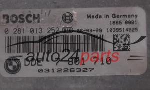 KOMPUTER STEROWNIK SILNIKA BMW E90 2.0 D BOSCH 0 281 013 252, 0281013252, DDE 7 801 710, DDE7801710, 7801710 - 17327, 18684