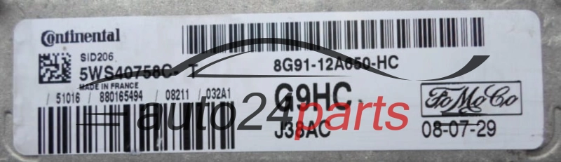 KOMPUTER STEROWNIK SILNIKA FORD GALAXY 2.0 TDCI Continental 5WS40758C-T,  FoMoCo 8G91-12A650-HC