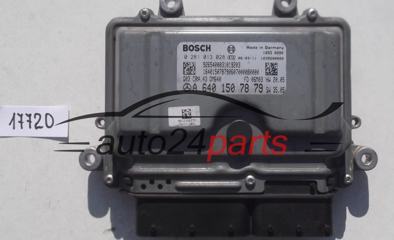 KOMPUTER STEROWNIK SILNIKA MERCEDES B-CLASS BOSCH 0 281 013 028, 0281013028, A 640 150 78 79, A6401507879, CRA.43