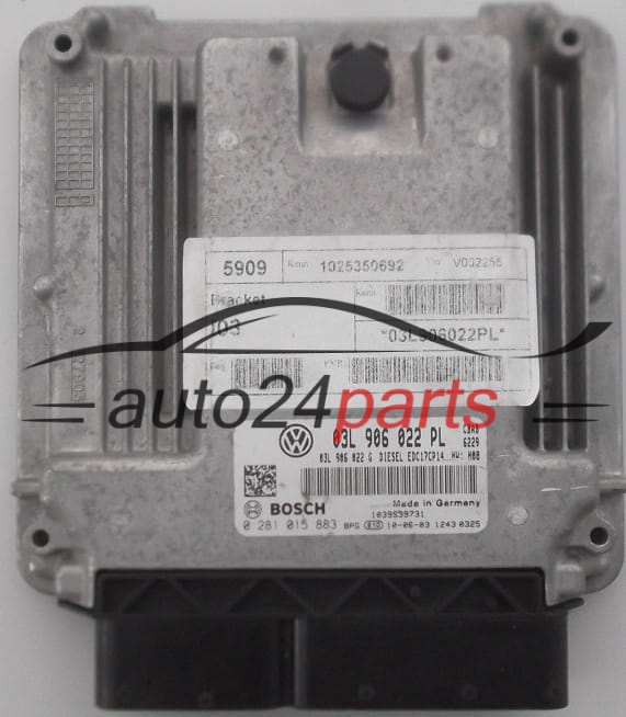 CALCULATEUR MOTEUR VOLKSWAGEN EOS 2.0 TDI BOSCH 0 281 015 883, 03L 906 022 PL