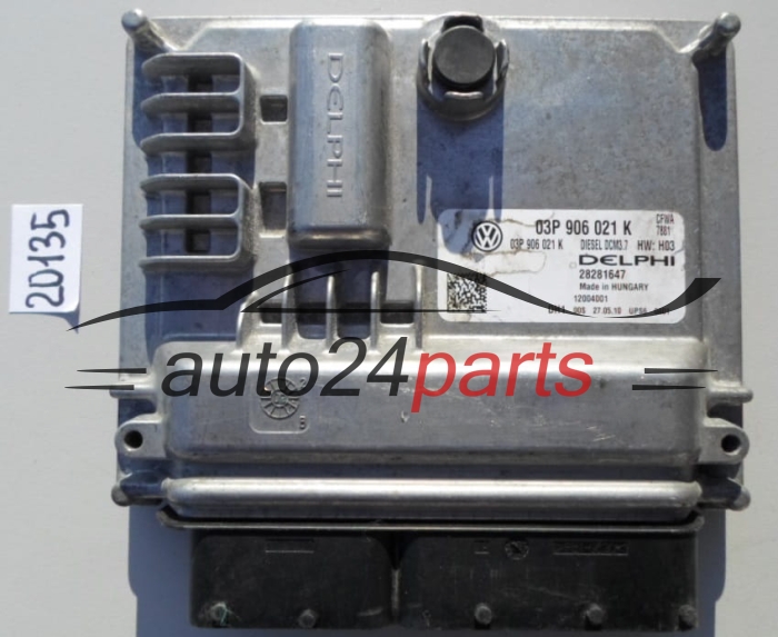 KOMPUTER STEROWNIK SILNIKA SKODA FABIA 1.2 TDI DELPHI 28281647, 03P 906 021 K, 03P906021K, DCM3.7 