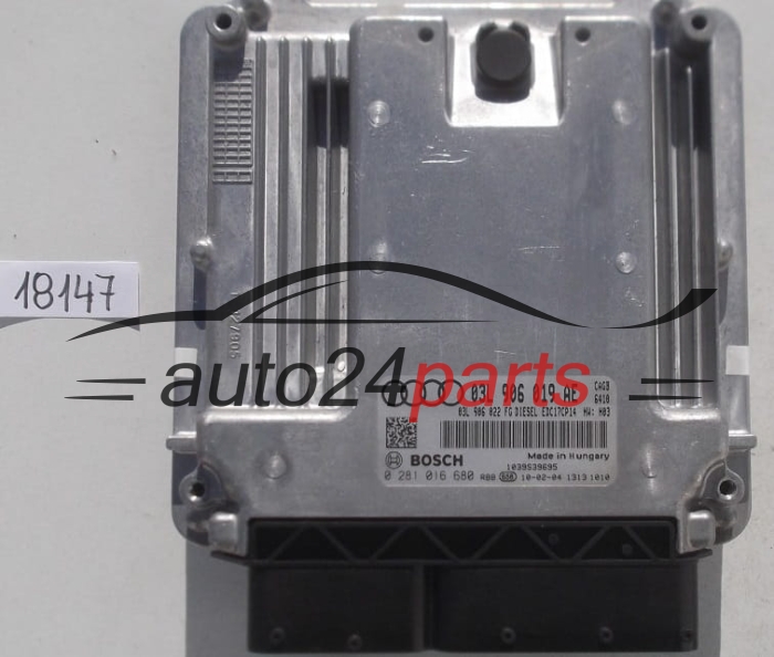 KOMPUTER STEROWNIK SILNIKA AUDI A6 2.0 TDI BOSCH 0 281 016 680, 0281016680, 03L 906 019 AE