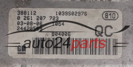 KOMPUTER STEROWNIK SILNIKA OPEL AGILA A 1.0 Z10XEP BOSCH 0 261 207 723, GM 24420559 QC