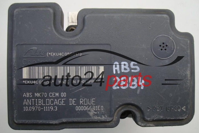 POMPE HYDRAULIQUE ET CALCULATEUR d'ABS CITROEN PEUGEOT 9652182680, ATE 10.0207-0016.4, 10020700164, 10.0970-1119.3, 10097011193