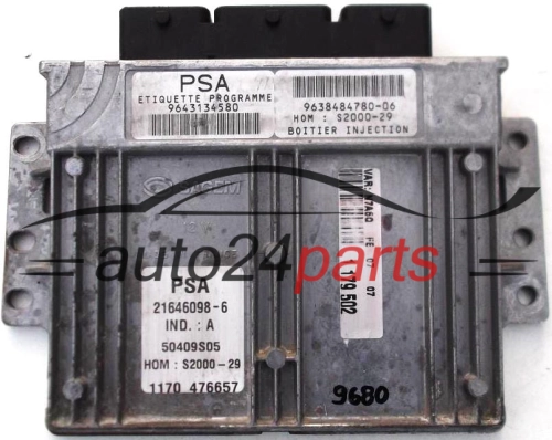 KOMPUTER STEROWNIK SILNIKA CITROEN XARA 1.4, 21646098-6, 216460986, S2000-29, 96 431 345 80, 9643134580, 96 384 847 80-06 