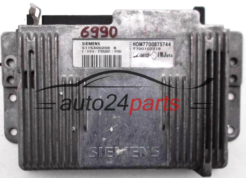KOMPUTER STEROWNIK SILNIKA RENAULT SCENIC 1.6 S115300208 B, HOM7700875744, 7700875744, 7700102318, INJ