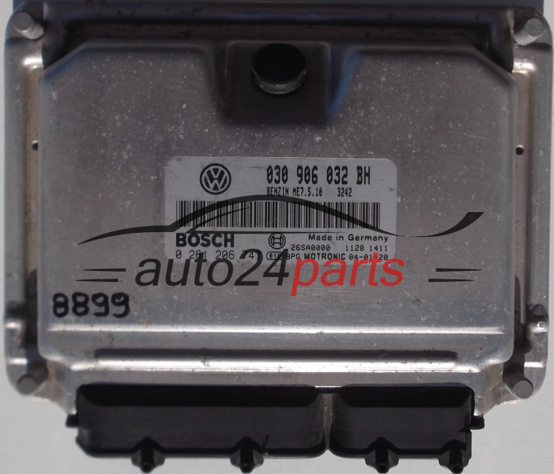 KOMPUTER STEROWNIK SILNIKA VW VOLKSWAGEN POLO, LUPO 1.0, BOSCH 0 261 206 747, 0261206747, 030 906 032 BH, 030906032BH, ME7.5.10