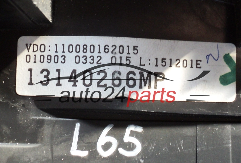 ZESPÓŁ WSKAŻNIKÓW ZEGARY PRĘDKOŚCIOMIERZ LICZNIK OPEL MERIVA 1.6 VDO 110080162015 13140266MP, 13140266 MP