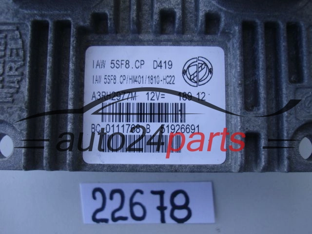 KOMPUTER STEROWNIK SILNIKA FIAT 500 PUNTO PANDA 1.2 MAGNETI MARELLI IAW 5SF8.CP, IAW5SF8CP, 51926691
