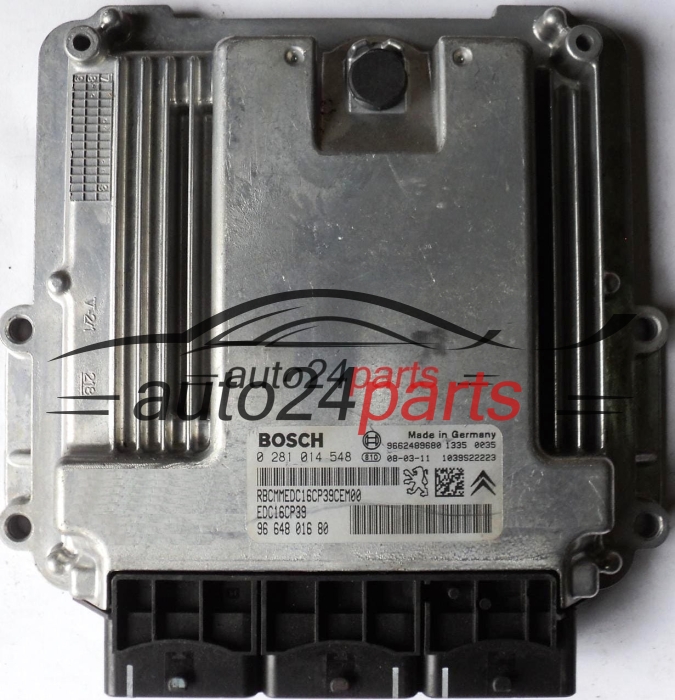 ECU CENTRALITA DE MOTOR  CITROEN PEUGEOT 2.2 HDI BOSCH 0 281 014 548, 96 648 016 80