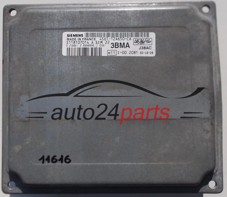 KOMPUTER STEROWNIK SILNIKA FORD FIESTA SIEMENS S118107014 A,  FoMoCo 4S61-12A650-CA