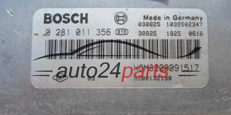 ECU CENTRALITA DE MOTOR  RENAULT MASTER 2.5 DCI BOSCH 0281011356, HOM 8200091517