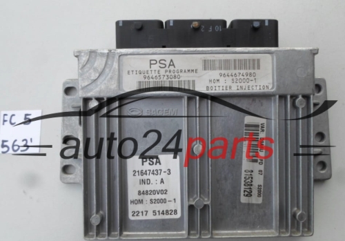 KOMPUTER STEROWNIK SILNIKA CITROEN PEUGEOT 21647437-3, 216474373, 9646573080