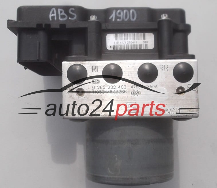 BOMBA HIDRAULICA Y CENTRALITA ABS NISSAN NV200 1.5 TDCI BOSCH 0 265 232 403,  47660 JX50A