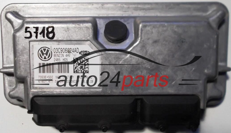 KOMPUTER STEROWNIK SILNIKA VOLKSWAGEN POLO 1.4 MAGNETI MARELLI MY2 4HV.AD, MY24HVAD, 03C 906 024 AD, 03C906024AD, 03C 906 024 F, 03C906024F, 61601.417.04, 6160141704