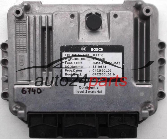 KOMPUTER STEROWNIK SILNIKA FORD FOCUS 1.6 TDCI BOSCH 0 281 B03 106, 8M51-12A650-MA2
