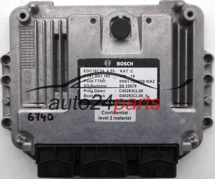 KOMPUTER STEROWNIK SILNIKA FORD FOCUS 1.6 TDCI BOSCH 0 281 B03 106, 8M51-12A650-MA2