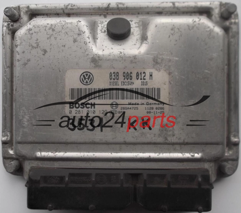 KOMPUTER STEROWNIK SILNIKA SKODA OCTAVIA 1.9 TDI ALH 038906012H, BOSCH 0281010129,  28SA4725