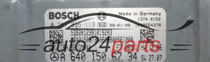 KOMPUTER STEROWNIK SILNIKA MERCEDES 180 CDI BOSCH 0 281 015 113, 0281015113, A 640 150 67 34, A6401506734, CRA.32 