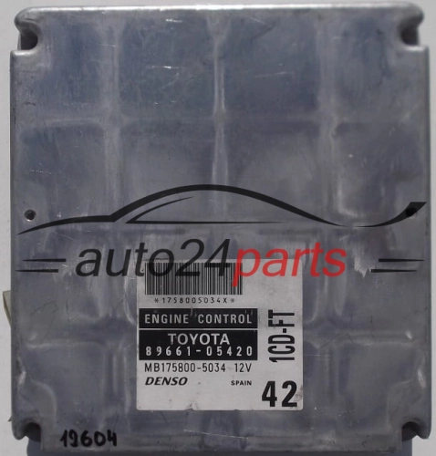 KOMPUTER STEROWNIK SILNIKA TOYOTA AVENSIS 2.0 D4D 1CD-FT 8966105420 MB1758005034