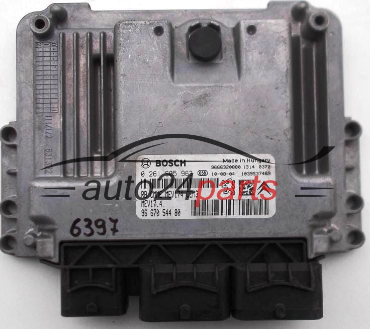 MOTORSTEUERGERÄT ECU STEUERGERAT CITROEN PEUGEOT 1.6 BOSCH 0 261 S05 963, 0261S05963, 96 670 544 80, 9667054480, 9666320880, MEV17.4