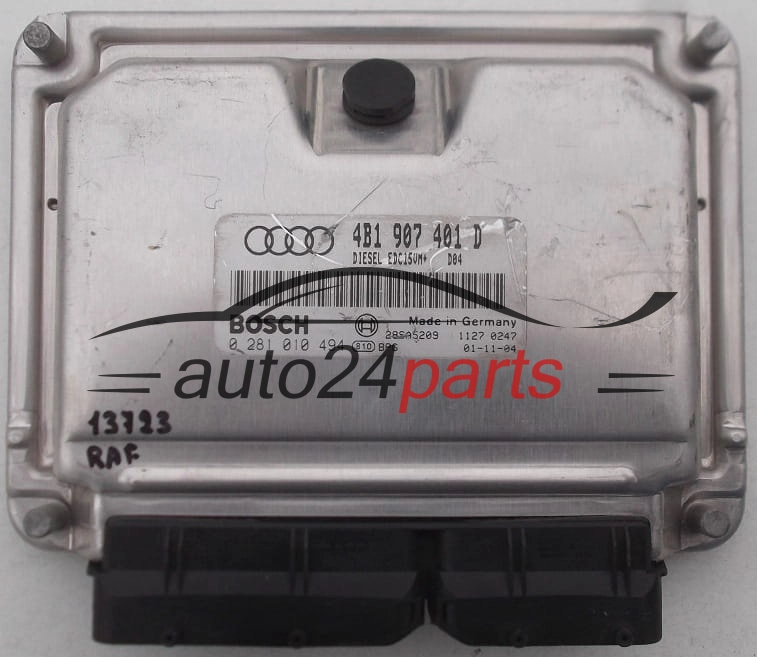 KOMPUTER STEROWNIK SILNIKA AUDI A6 2.5 TDI AYM 4B1 907 401 D, 4B1907401D, BOSCH 0 281 010 494, 0281010494