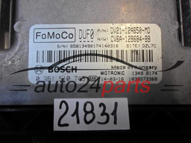 KOMPUTER STEROWNIK SILNIKA FORD BOSCH 0 261 S10 743, 0261S10743, DV21-12A650-MD, DV2112A650MD 