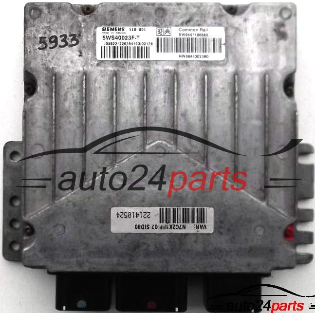 ECU CENTRALITA DE MOTOR CITROEN C5 2.0 HDI SIEMENS 5WS40023F-T, 5WS40023FT, SW 9647166880, HW 9644302380