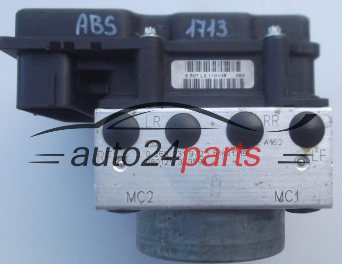POMPE HYDRAULIQUE ET CALCULATEUR d'ABS FIAT 500 BOSCH 0 265 231 972,  51801319, 0 265 800 648