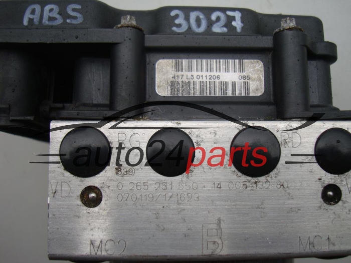 ABS PUMPE BLOCK HYDRAULIKPUMPE STEUERGERÄT CITROEN PEUGEOT BOSCH 0 265 231 550, 0265231550, 1400513280, 0265800427