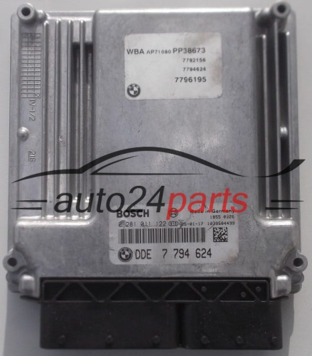 MOTORSTEUERGERÄT ECU STEUERGERÄT BMW E46 320 BOSCH 0 281 011 122, DDE 7 794 624