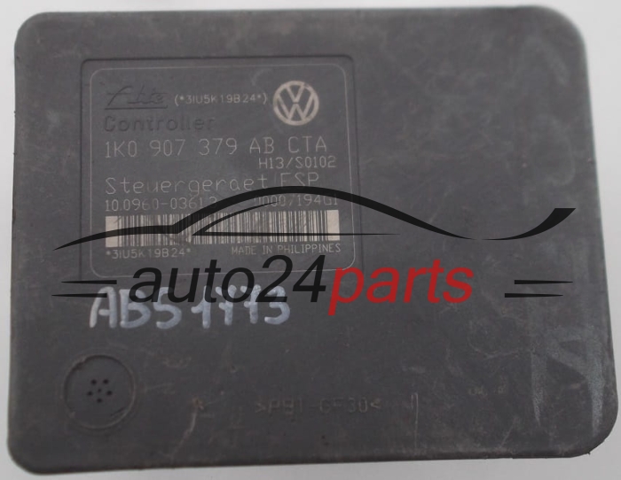 Pompe ABS et calculateur AUDI VW VOLKSWAGEN 1K0 614 517 AB, 1K0614517AB, 10.0206-0224.4, 10020602244, 1K0907379AB