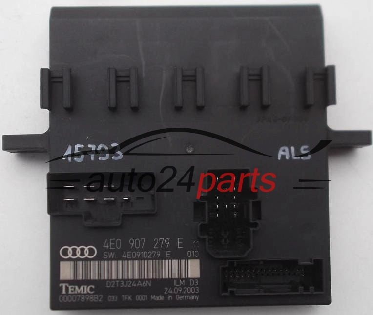 CENTRALKA MODUL STEROWNIK AUDI A8 TEMIC 00007898B2, 4E0 907 279 E, 4E0907279E
